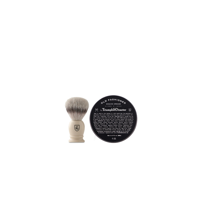 Shave 3.0 Gift Set | Silvertip Synthetic Fibre Shaving Brush + Old Fashioned Shave Cream |